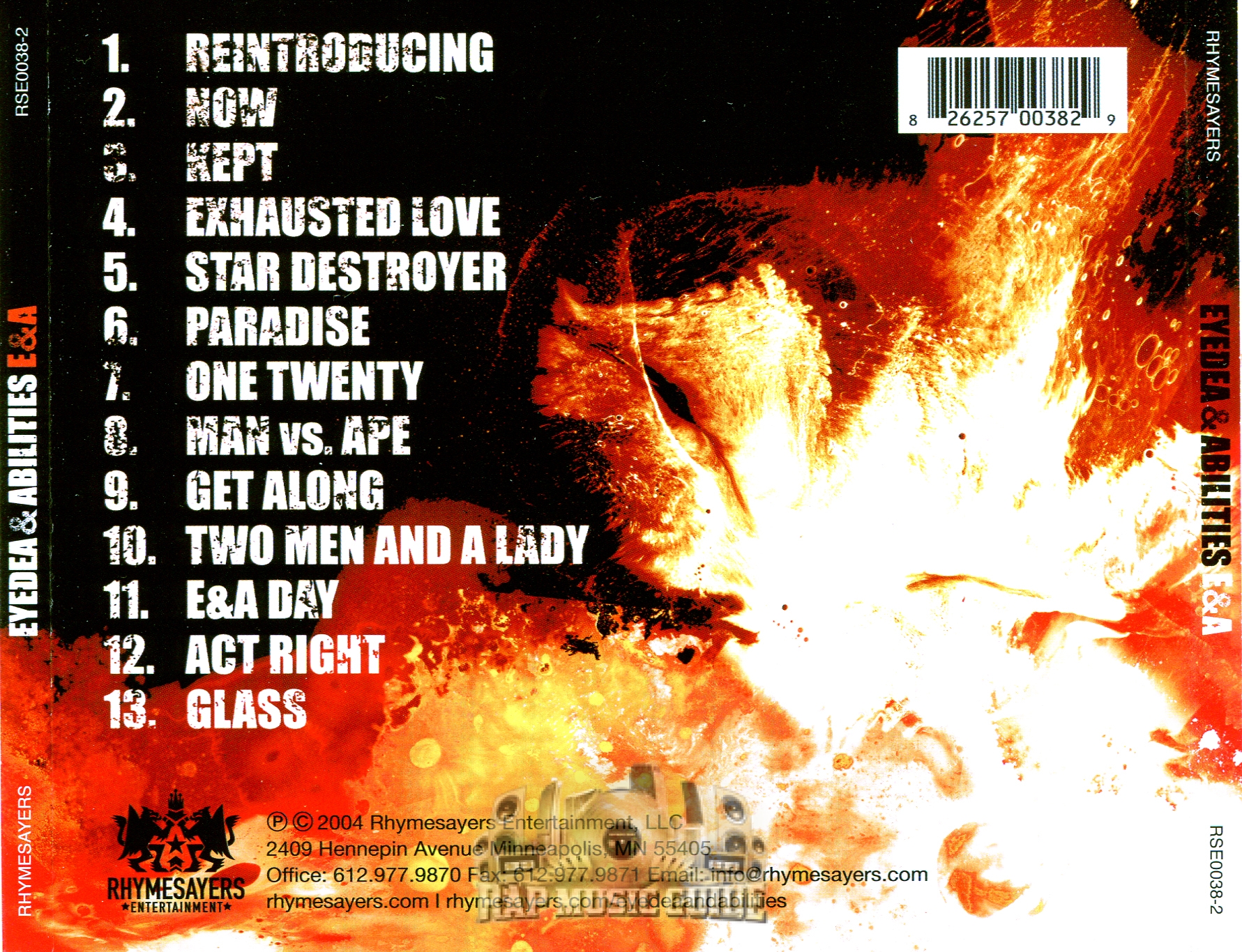 Eyedea & Abilities - E&A: 1st Press. CD | Rap Music Guide